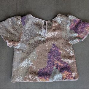 H&M Kids Sequin Top - Purple, Silver, Brown